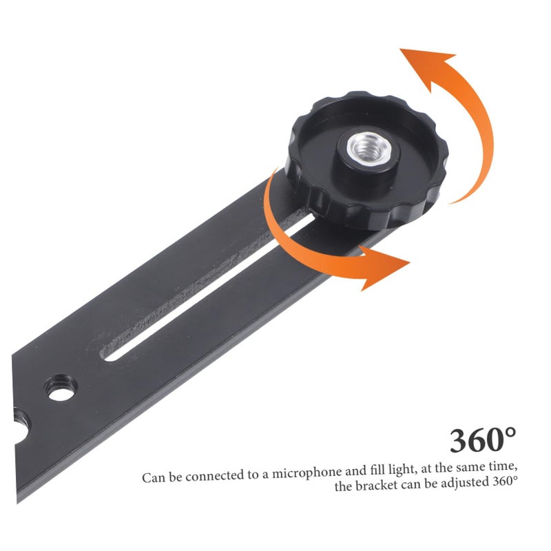 T Shaped Dual Head Microphone Stand Adjustable Flash Bracket For Live Broadcasting - Image 3