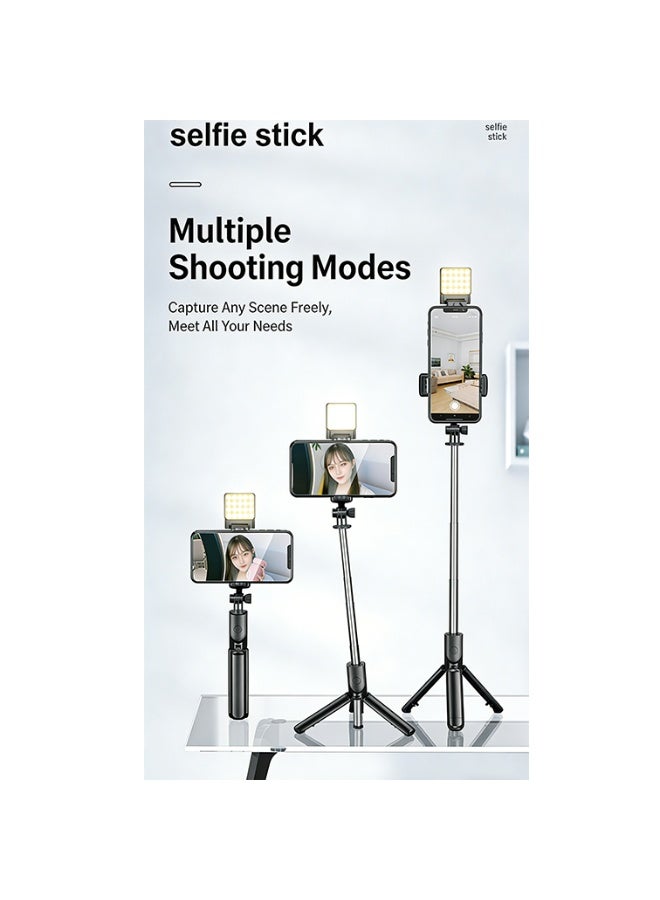 DUNELIFE 3-in-1 Selfie Stick Tripod with Fill Light, Extends 19.3cm to 105cm, 10m Bluetooth Remote & 300° Rotation for All Phones - Image 5