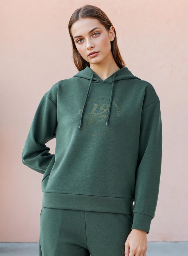 Kappa Women Printed Hooded Sweatshirt - Image 1