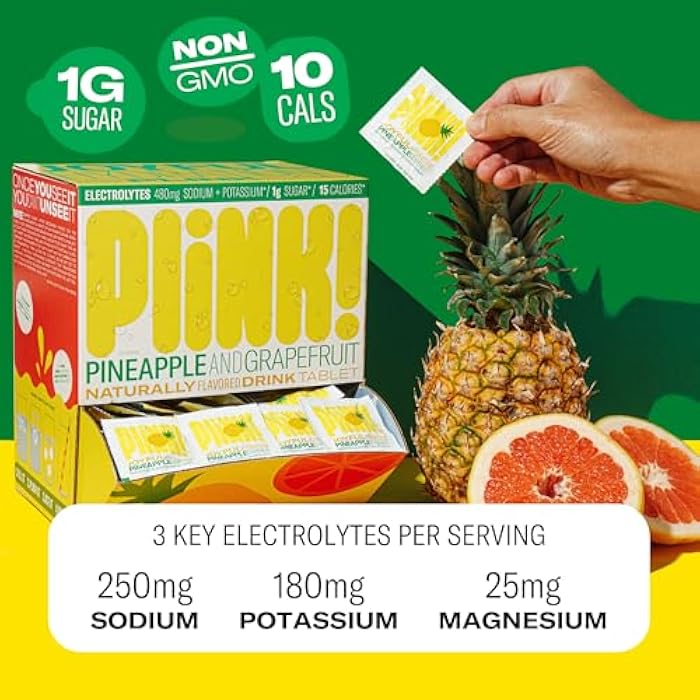 Plink! Fizzy Electrolyte Drink Tablets for Daily Hydration - 12ct Electrolyte Tablets + Sodium, Potassium, Magnesium, Low-Calorie, Low-Sugar Keto Electrolytes Powder Hydration Packets Water Flavoring - Image 2