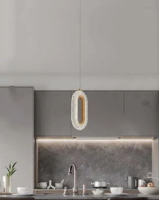 blissbells Oval Shape Modern Style Led Glossy Crystal Gold Creative Led Pendant Lamp/Hanging Lamp/Ceiling Light Pack of 1 Warm White - Image 4