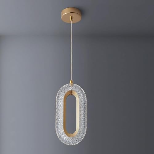 blissbells Oval Shape Modern Style Led Glossy Crystal Gold Creative Led Pendant Lamp/Hanging Lamp/Ceiling Light Pack of 1 Warm White - Image 1
