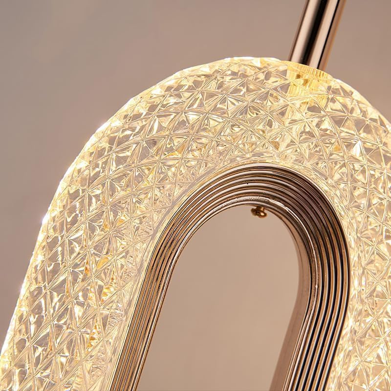 blissbells Oval Shape Modern Style Led Glossy Crystal Gold Creative Led Pendant Lamp/Hanging Lamp/Ceiling Light Pack of 1 Warm White - Image 2