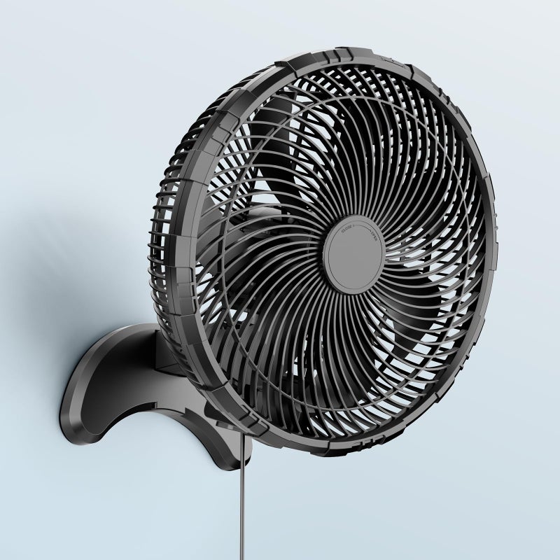 Koonie 12 Inch Wall Mount Fan Quiet Wall Fan with Timer 98ft Wired Remote 80 Oscillation 100 Adjustable 3 Speeds High Velocity for RV Bedroom Kitchen Office Garage