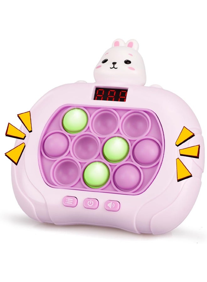 POP Fast Push Light Up Fidget Toy with LED Screen, Light Up Bubble Fidget Toy for Kids & Adults, Handheld Puzzle Game Sensory Toys Gifts for Boys and Girls (Rabbit) - Image 1