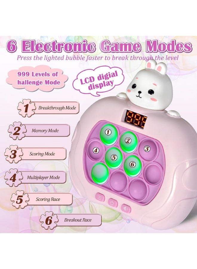 POP Fast Push Light Up Fidget Toy with LED Screen, Light Up Bubble Fidget Toy for Kids & Adults, Handheld Puzzle Game Sensory Toys Gifts for Boys and Girls (Rabbit) - Image 2