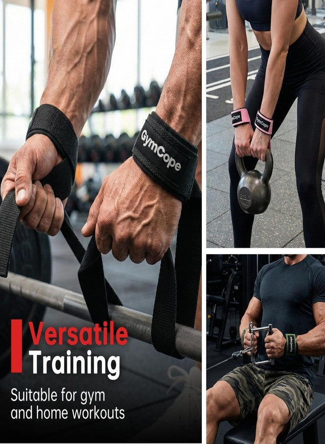 GymCope Lifting Wrist Straps for Weightlifting, Heavy Duty Wrist Straps for Deadlifts, Powerlifting, Bodybuilding and Strength Training, Secure Grip Support for Men Women, 1 Pair Black - Image 5