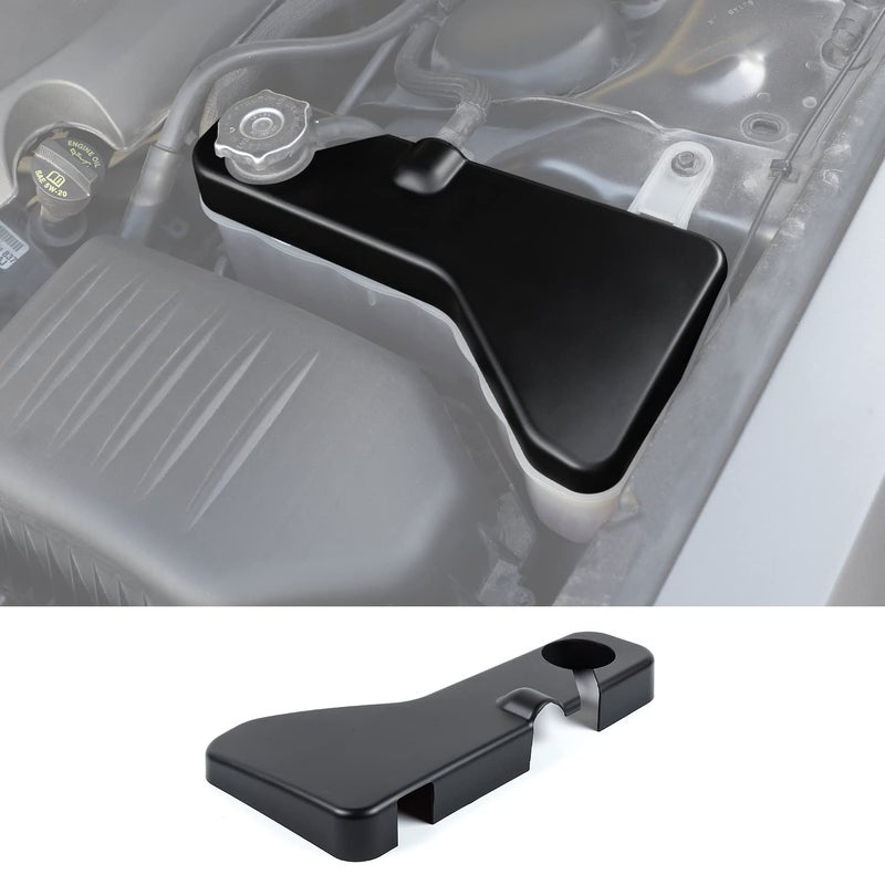 JWWY Coolant Tank Coolant Reservoir Coolant Expansion Tank Cover Trim for Dodge Challenger Charger Chrysler 300c Exterior Accessories 20112025 Matte Black 1pc