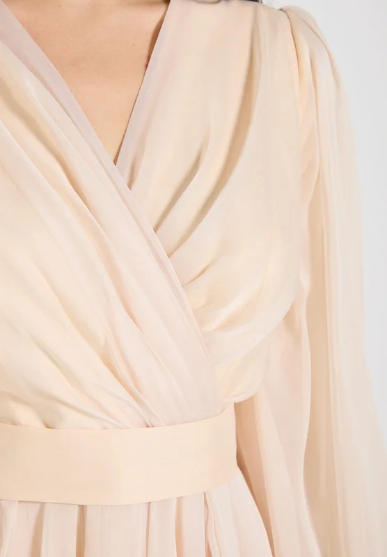 Amri Chiffon Bishop Sleeve Dress