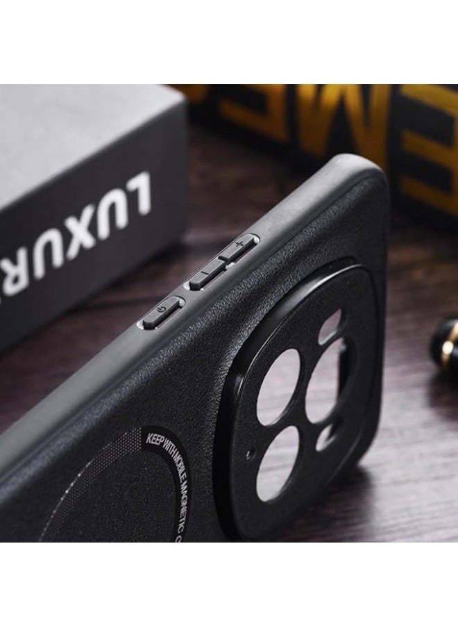 الحافظة متوافقة مع Honor Magic 6 Pro، حافظة جلدية PU مغناطيسية خفيفة الوزن بلون صافي لحماية ظهر Honor Magic 6 Pro.