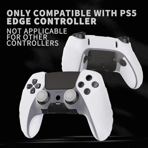 PlayVital Guardian Edition Glow in Dark Anti-Slip Ergonomic Silicone Cover Case for ps5 Edge Controller, Soft Rubber Protector Skin for ps5 Edge Wireless Controller with Thumb Grip Caps - Green - Image 2