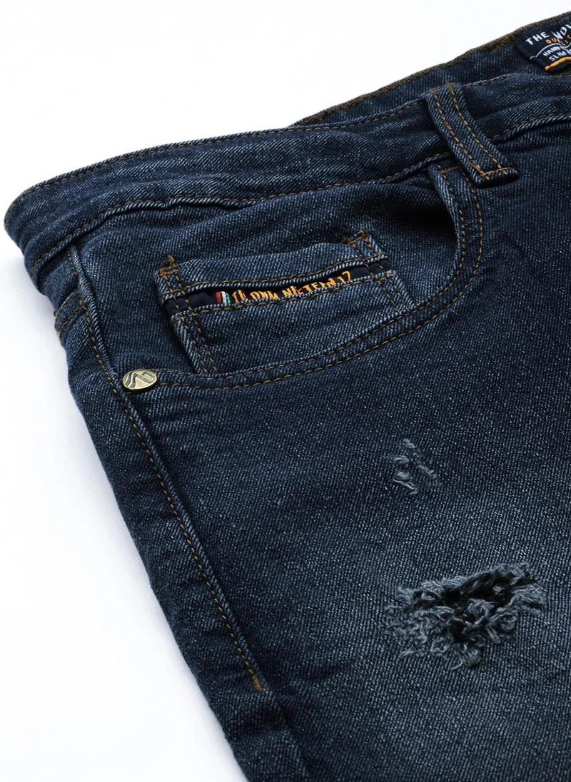 The Indian Garage Co  Men Carrot Fit Solid Mid-Rise Stretchable Jeans for Men | Best Price UAE