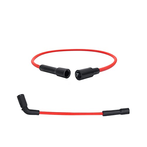 XTPTFABS Red 8mm Spark Plug Wire Set Compatible with Harley-Davidson Sportster XL 883 1200 2007 2008 2009 2010 2011 2012 2013 2014 2015 2016 2017 - Image 1