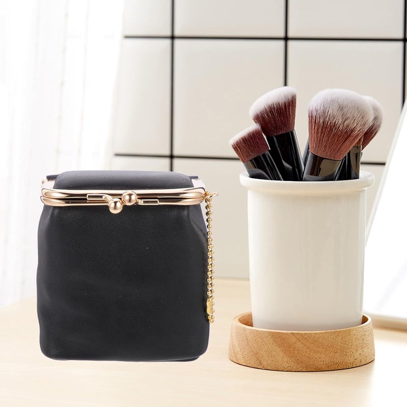 OSALADI Portable Lipstick Holder Case Mini Square Lip Gloss Storage Bag for Women, Black Compact Cosmetic Pouch for Travel and Daily Use - Image 4
