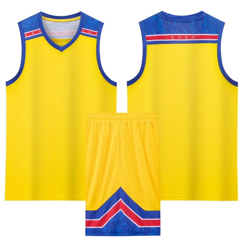 Generic Boys Basketball Uniforms Team Training Sets Yg-882 yellow