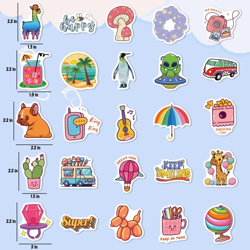 Wninbu 300 PCS Cute Stickers for Kids,Water Bottle Sticker Pack for Teens Girls Boys,Kawaii Waterproof Vinyl Stickers for Water Bottles,Skateboard,Laptop Students Classroom Decor Prizes (Cute 300 pcs) - Image 3