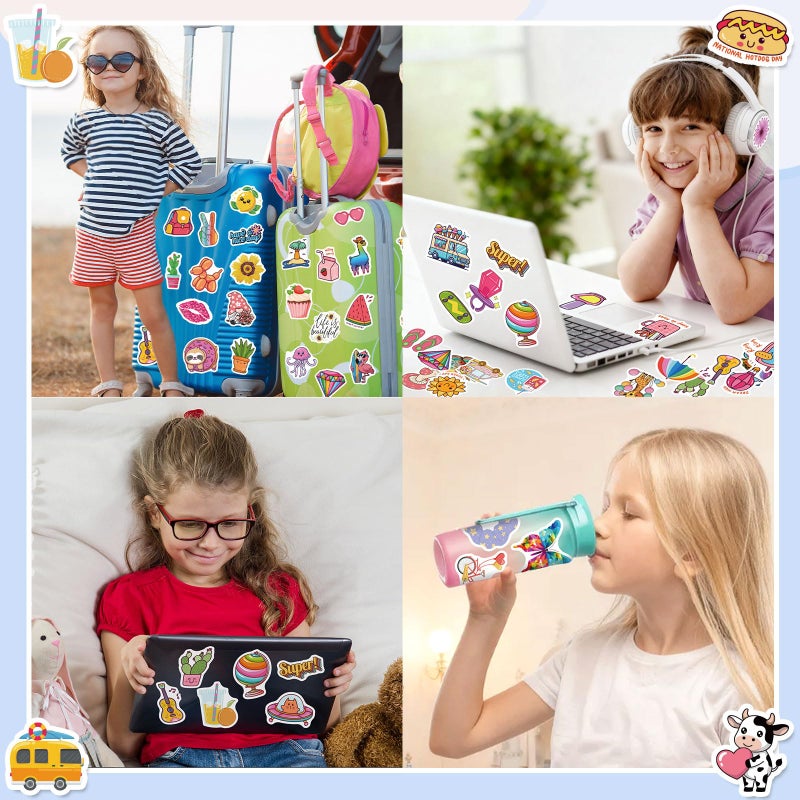 Wninbu 300 PCS Cute Stickers for Kids,Water Bottle Sticker Pack for Teens Girls Boys,Kawaii Waterproof Vinyl Stickers for Water Bottles,Skateboard,Laptop Students Classroom Decor Prizes (Cute 300 pcs) - Image 5