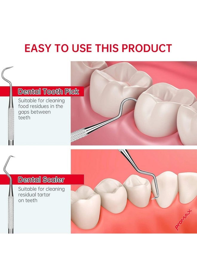 Promax - Professional Dental Tartar Scraper Tool Double Ended Tartar Remover For Teeth Dental Pick Plaque Remover Tooth Scraper Added Tooth Cleaning At Home 100% Surgical Stainless Steel4510125 (1) - Image 1