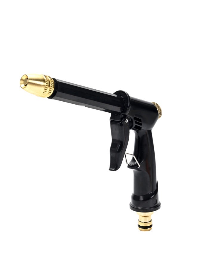 لوازم طقم مسدس ماء مع راس مع توصيلة 5 حبات - مسدس رش ماء عالي الضغط مع فوّهة نحاسية قابلة للتعديل، وأنبوب تمديد، ووصلات خرطوم سريعة، ووصلة صنبور لري الحديقة وغسل السيارات والتنظيف الخارجي - Image 3