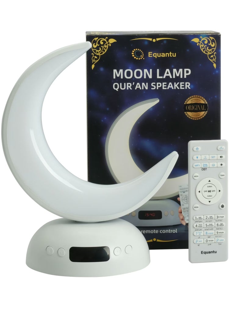 Equantu Slim Moon Lamp Qur'an Speaker  Changeable Colourful Lights With Remote - Image 1