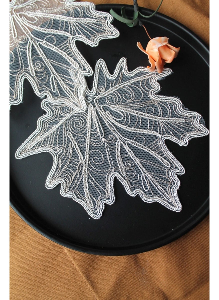 6 Pieces Gold Cream Autumn Leaf Coasters & Cocktail Napkins - pzsku/ZCD55F49E15C9FE680A5CZ/45/_/1741692336/6d55c0fb-4952-4997-ae93-bf29d44ccf4b