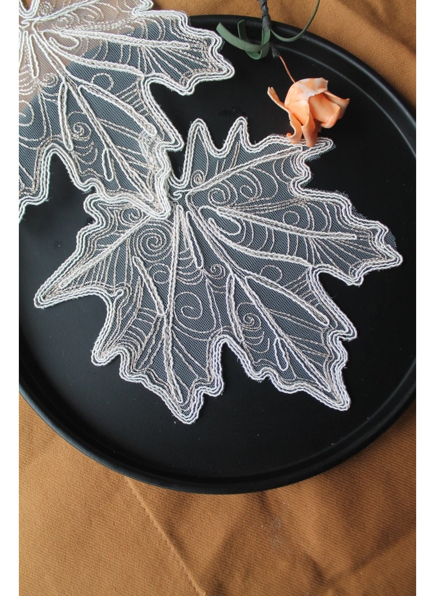 6 Pieces Gold Cream Autumn Leaf Coasters & Cocktail Napkins - pzsku/ZCD55F49E15C9FE680A5CZ/45/_/1741692338/93db995c-ada9-4e01-913d-1e23c417bda5