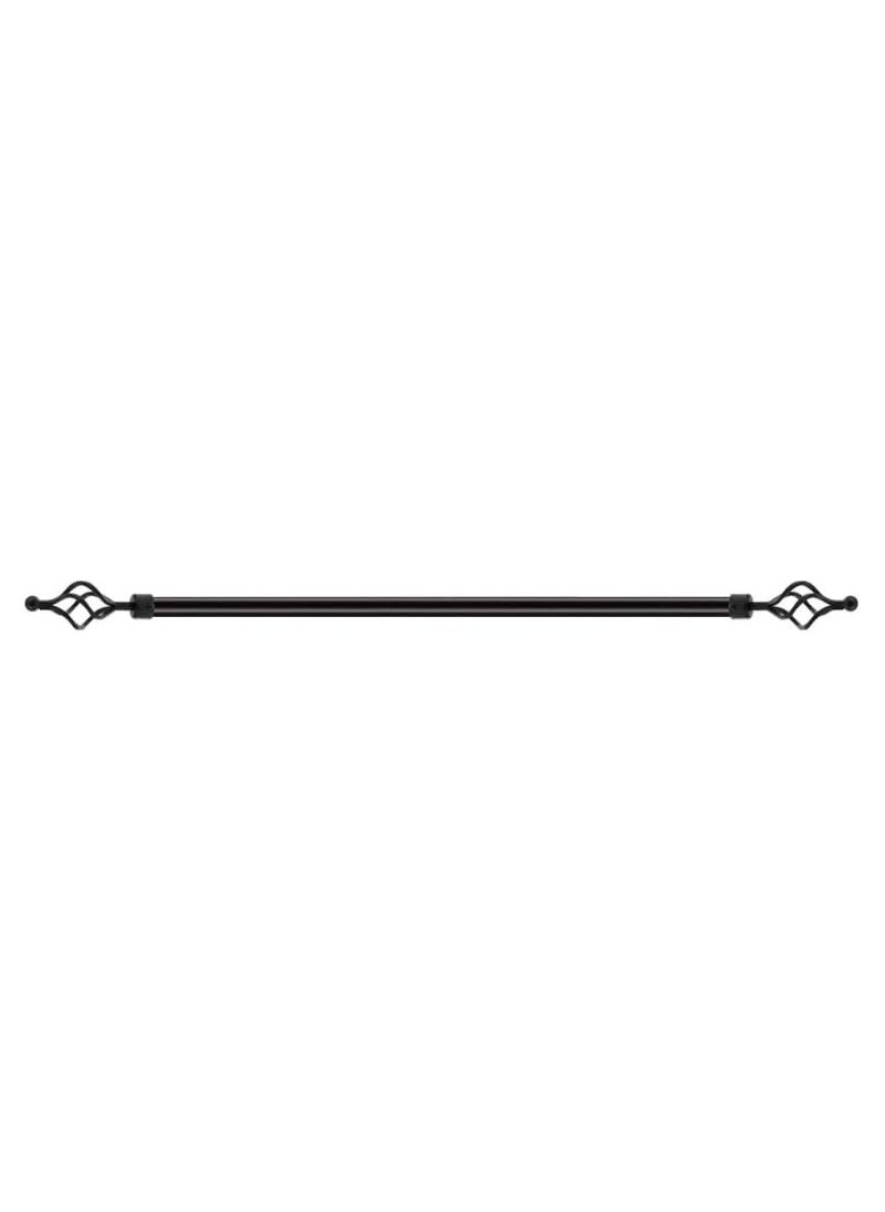 DubaiGallery Curtain Rod Single Curtain Drape Set/Scarlet Curtain Pipe Set 1.5 M Length/Single Layer Curtain Hanging/Ball Decor Crown Fits - Adjustable Decorative Nickel Single Curtain Rod Set  - Image 1
