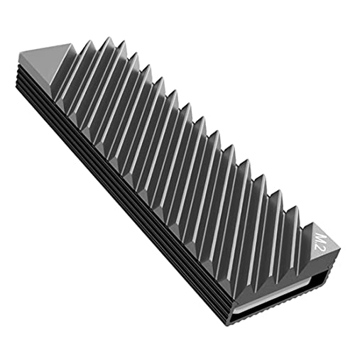 One enjoy M.2 2280 SSD Cooler Aluminium M.2 Heatsink Cooler with Silicone Thermal Pad for PC/PS5 (Grey) - Image 1