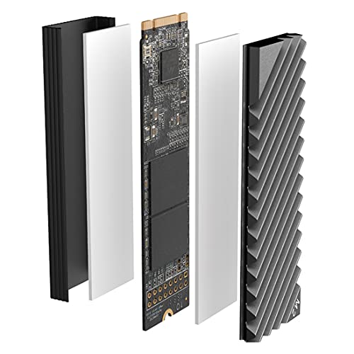 One enjoy M.2 2280 SSD Cooler Aluminium M.2 Heatsink Cooler with Silicone Thermal Pad for PC/PS5 (Grey) - Image 4