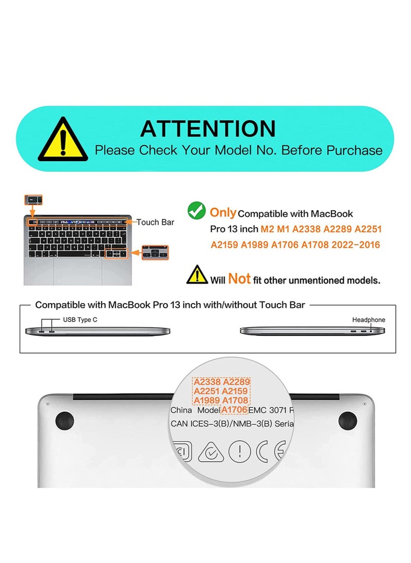 Generic MacBook Pro 13 inch Case M2 2022 2021 2020-2016 M1 A2338 A2251 A2289 A2159 A1989 A1708 A1706 Plastic Hard Shell Case & Keyboard Cover Skin Clear  - Image 2