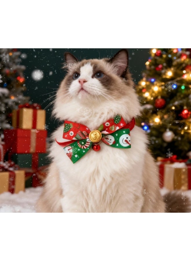 وشاح عنق حيوانات أليفة لعيد الميلاد، طوق خاص للقطط في الخريف والشتاء، ربطة عنق احتفالية، قبعة، غطاء رأس للكلاب، دمية - Image 1