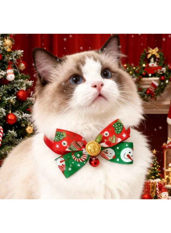 وشاح عنق حيوانات أليفة لعيد الميلاد، طوق خاص للقطط في الخريف والشتاء، ربطة عنق احتفالية، قبعة، غطاء رأس للكلاب، دمية - Image 2