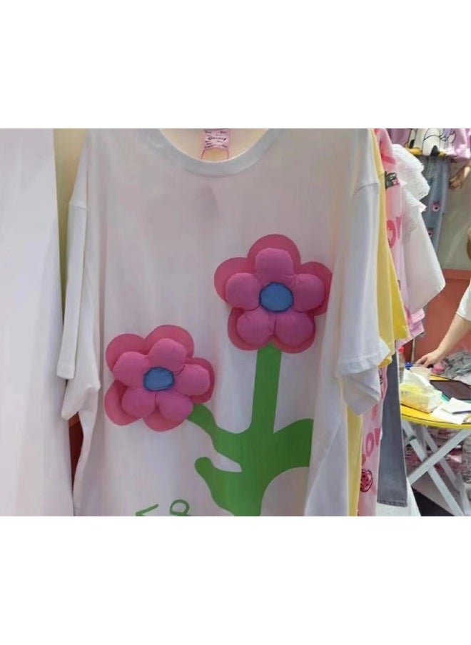 2023 Version Of The Small Flower Fresh Joker Spot Direct Smiling Face Flower Five Leaf Flower Shoes And Socks Clothing-Color:Picture Color-Height:18cm Rose Red