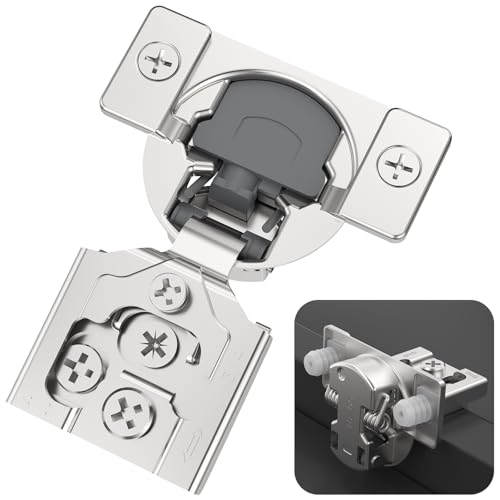 Chibery 30 Pack 34 Overlay 3D Soft Close Concealed Kitchen Cabinet Hinge for Face Frame Door PreAssembled Easyon Dowels Self Closing Hidden Satin Nickel 105 Open Concealed Stainless Steel - Image 1