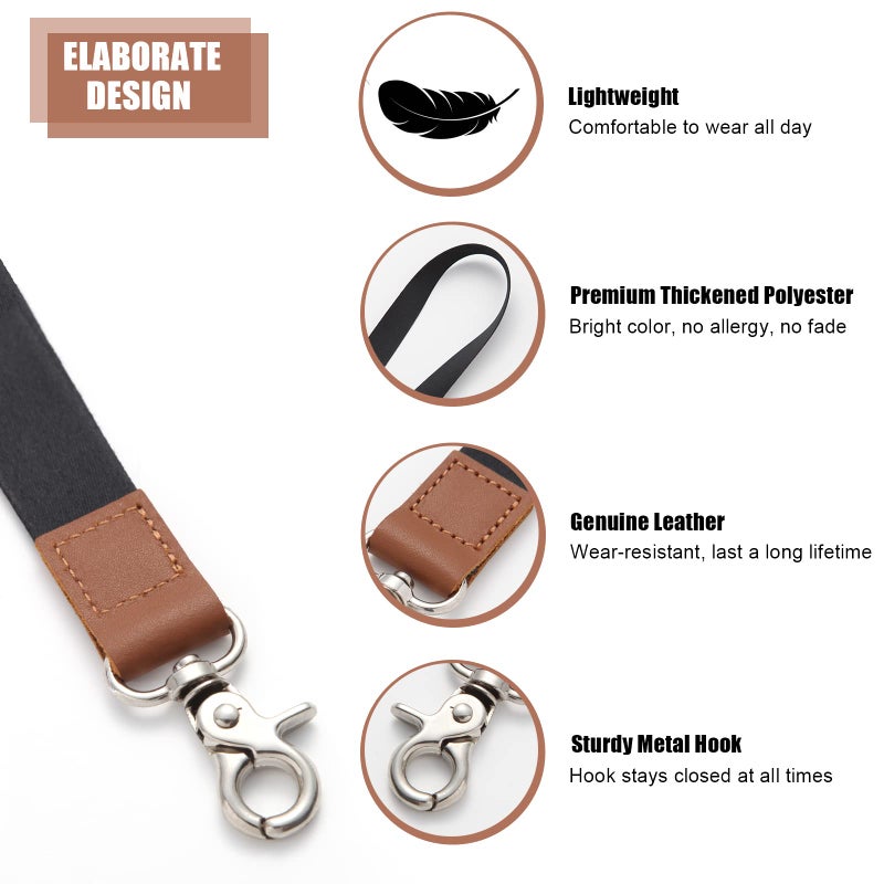 XCHIN Lanyard, Lanyards for Keys, Black Keychain Long Lanyard for Women Men, Cute Neck Lanyard for ID Badges Wallet - Image 5