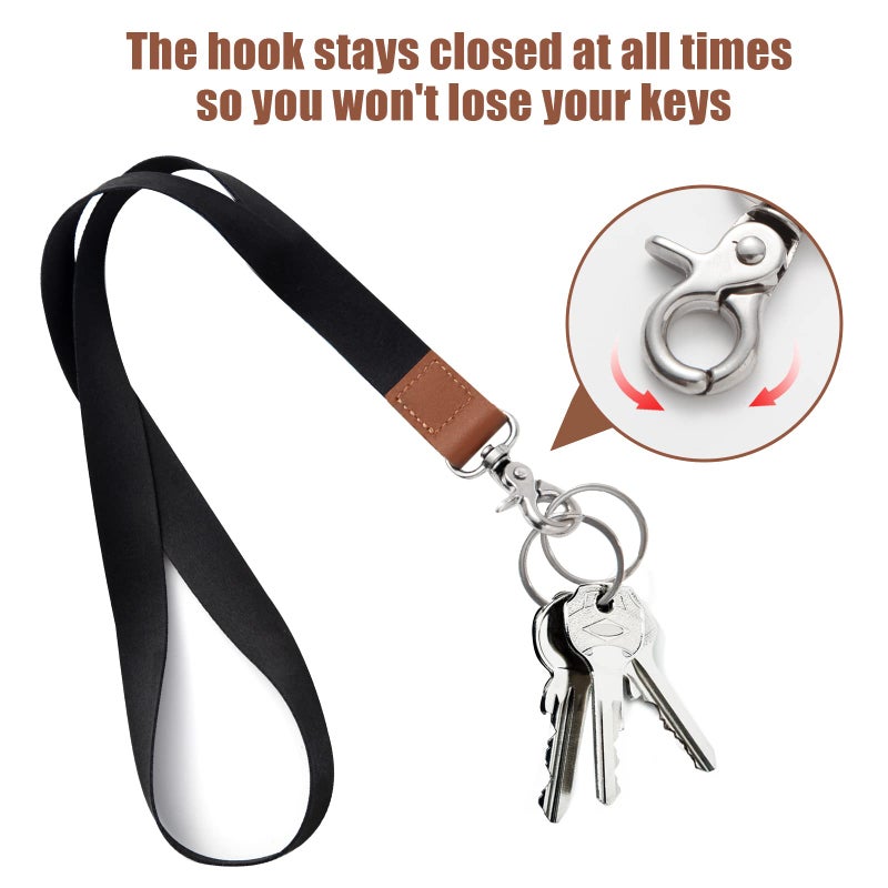 XCHIN Lanyard, Lanyards for Keys, Black Keychain Long Lanyard for Women Men, Cute Neck Lanyard for ID Badges Wallet - Image 3