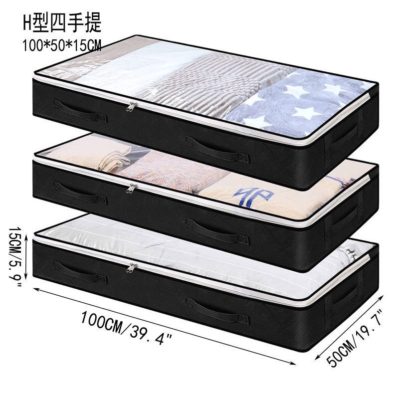 Large Foldable Storage Bag for Under Bed, Quilts, Clothes, Moving, Bedding, Large Capacity, Dustproof - Image 1