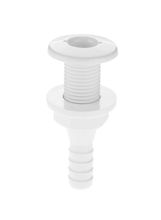 MUXSAM 1 Piece Thru Hull Fitting Plastic White for 3/4 inch Hose - Image 1