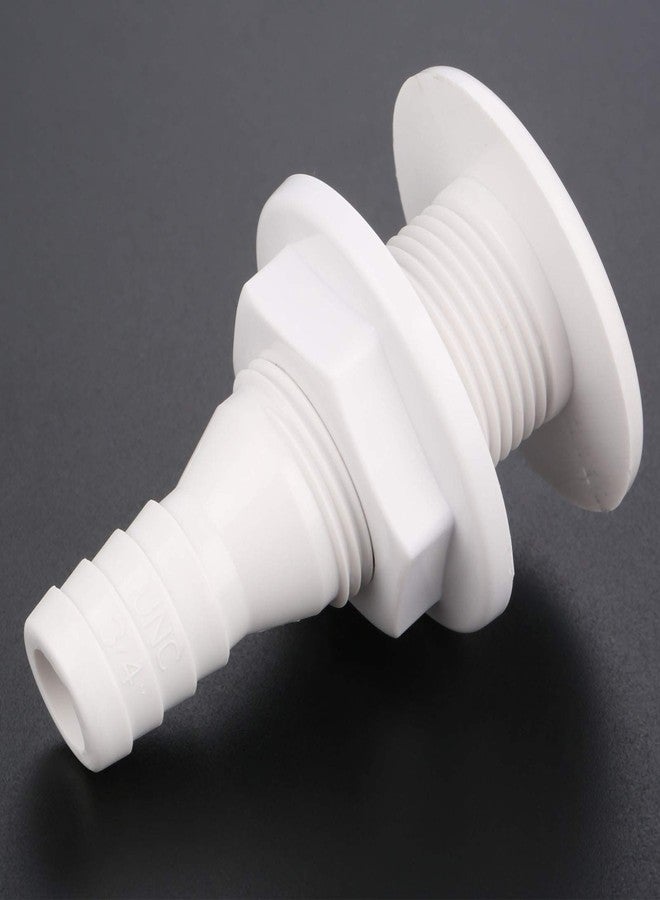 MUXSAM 1 Piece Thru Hull Fitting Plastic White for 3/4 inch Hose - Image 4