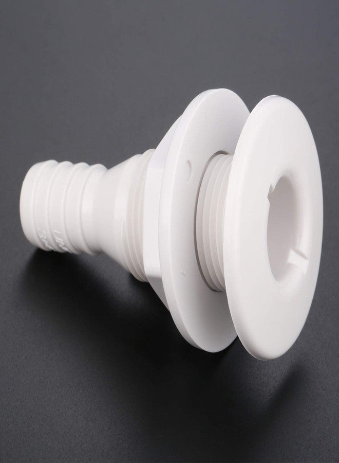 MUXSAM 1 Piece Thru Hull Fitting Plastic White for 3/4 inch Hose - Image 5