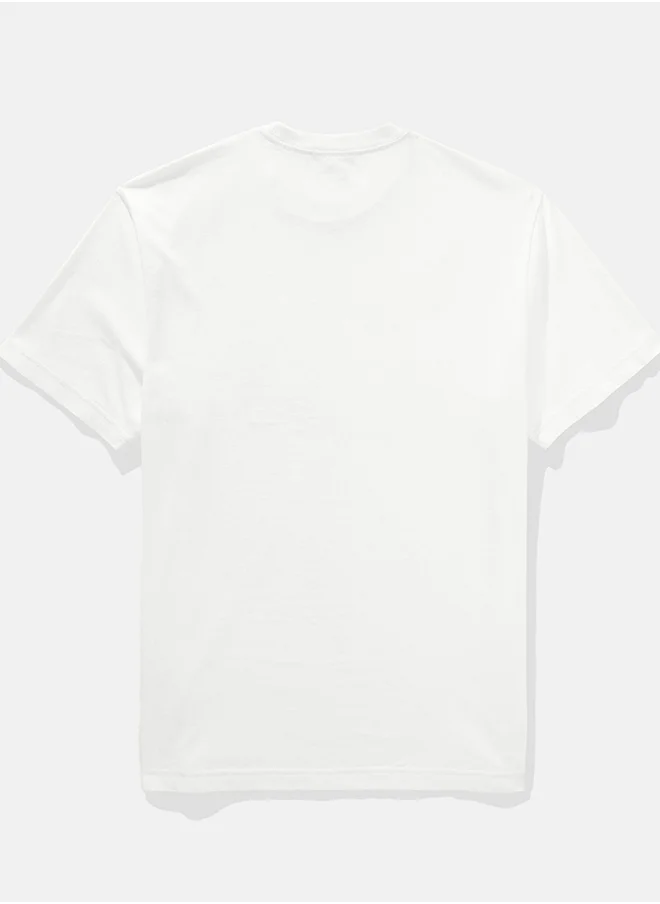 American Eagle Embroidered Crew Neck Graphic T-Shirt