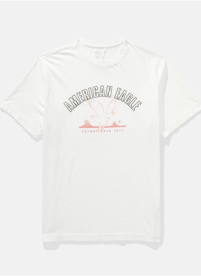American Eagle Embroidered Crew Neck Graphic T-Shirt  - Image 4