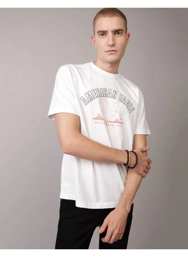 امريكان ايجل Embroidered Crew Neck Graphic T-Shirt