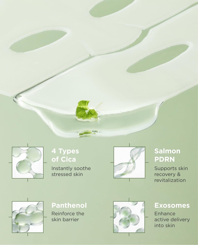 AROCELL OFFICIAL AROCELL Cica Hydrogel PDRN Mask 4 Facial Sheet with Panthenol & Centella Asiatica, Cooling Hydrogel Face Mask for Soothing Calming Sensitive Skin Korean Skincare | BSS Skincare Must-Have | 25gx4ea - Image 4