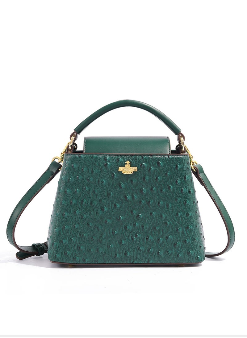 BLLE ROWN Women Top Handle Satchel Bag Green Color Crocodile Pattern Flap Crossbody Bag  - Image 1
