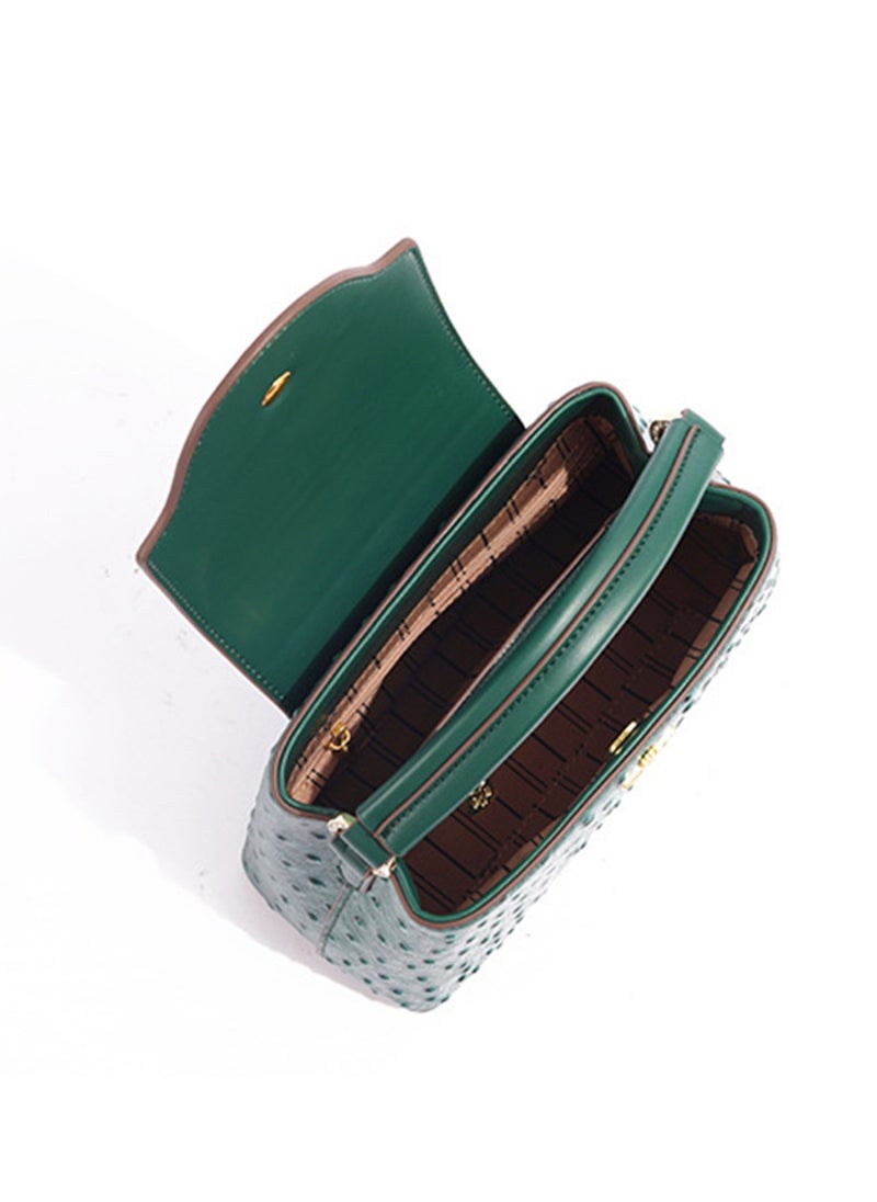 BLLE ROWN Women Top Handle Satchel Bag Green Color Crocodile Pattern Flap Crossbody Bag  - Image 5