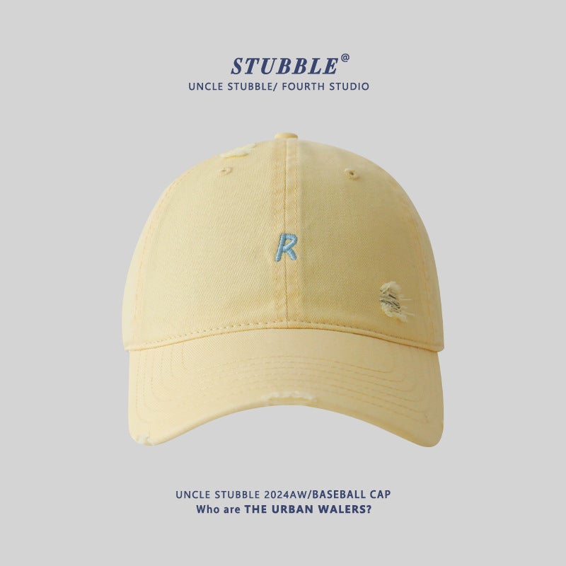 2024 New Embroidered Baseball Cap for Men and Women Light Goose yellow