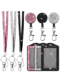 9 In 3 Sets 3 Color Upgraded Rhinestone Lanyard For Id Badges Bling Id Card Holder Crystal Retractable Badge Reel Neck Lanyard With Metal Clasp And Key Ring For Student Kids Women Teacher - pzsku/ZCD566078E68F8B301657Z/45/_/1720701696/519dbbf5-acca-4a88-978f-abe1608da1ad