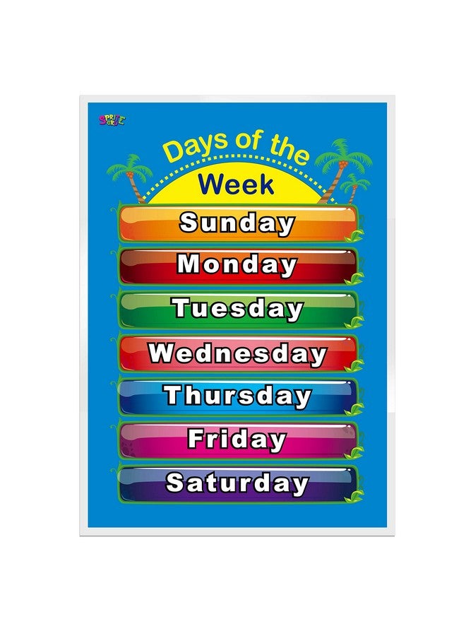 SpriteGru Days of the Week, Months of the Year,2 LAMINATED Educational Posters for Toddlers - Image 4