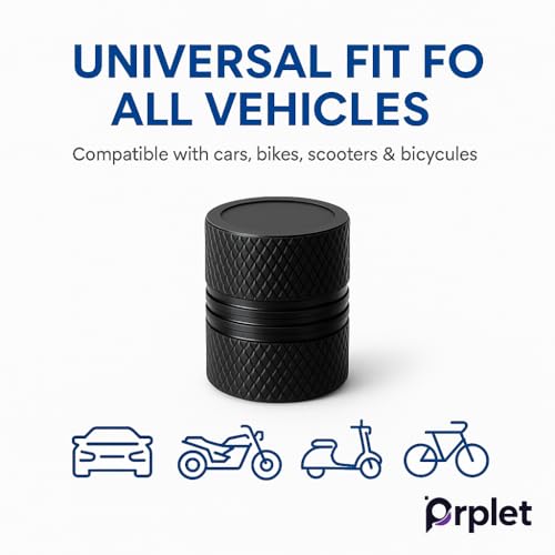 Prplet Aluminum Alloy Car Tyre Valve Caps (Set of 4) | Anti-Leak Rubber O-Ring | Rustproof | Universal Fit for Cars, Bikes & Universal (SUZ-ZOKI) - Image 5